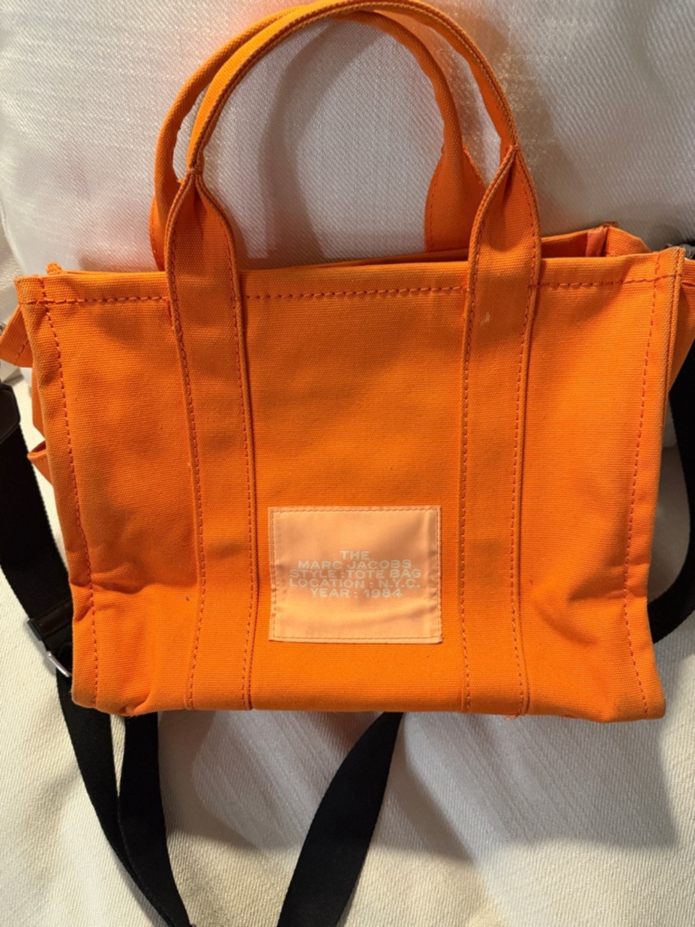 Marc Jacobs Orange Canvas 'The Tote Bag' Shoulder Tote - Picture 3 of 8